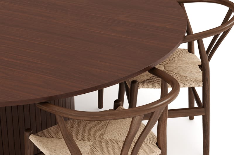 Kopparbo Matgrupp 180 cm med 6 Dastoori Matstol - 2220070-6,2223282-1 - Valtnöt - Möbler - Bord & matgrupp - Matgrupp