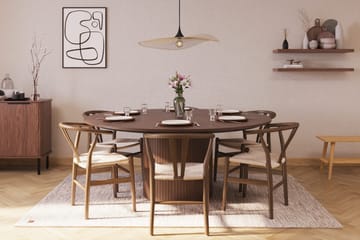 Kopparbo Matgrupp 180 cm med 6 Dastoori Matstol - 2220070-6,2223282-1 - Valtnöt - Möbler - Bord & matgrupp - Matgrupp