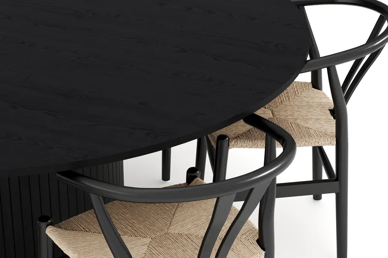 Kopparbo Matgrupp 180 cm med 6 Dastoori Matstol - Svart - Möbler - Bord & matgrupp - Matgrupp