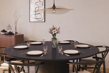 Kopparbo Matgrupp 180 cm med 6 Dastoori Matstol - Svart - Möbler - Bord & matgrupp - Matgrupp