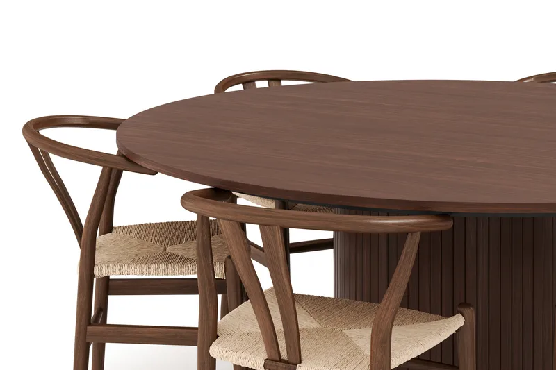 Kopparbo Matgrupp 180 cm med 6 Dastoori Matstol - Valnöt - Möbler - Bord & matgrupp - Matgrupp