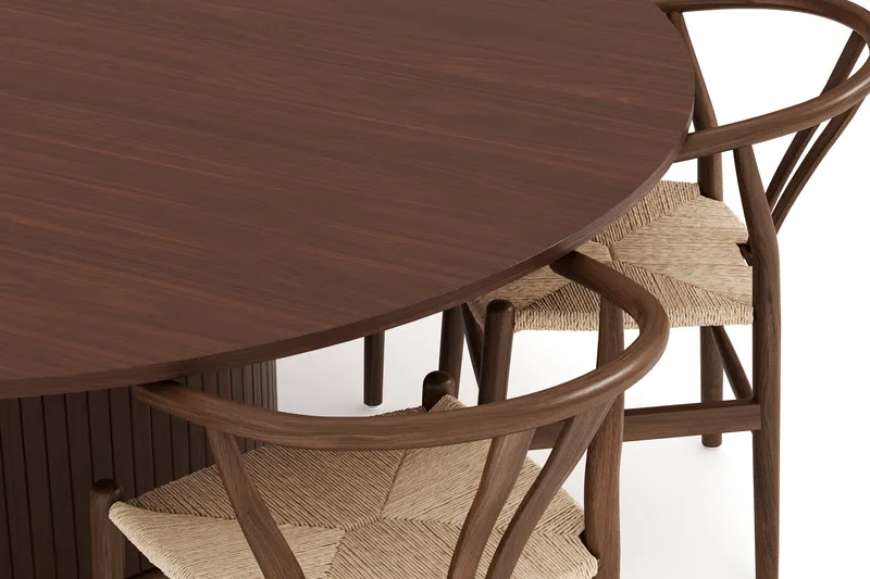 Kopparbo Matgrupp 180 cm med 6 Dastoori Matstol - Valnöt - Möbler - Bord & matgrupp - Matgrupp