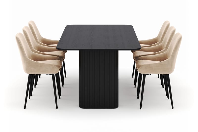 Kopparbo Matgrupp 200-206cm med 6 Alsarp Matstolar - Svart - Möbler - Bord & matgrupp - Matgrupp