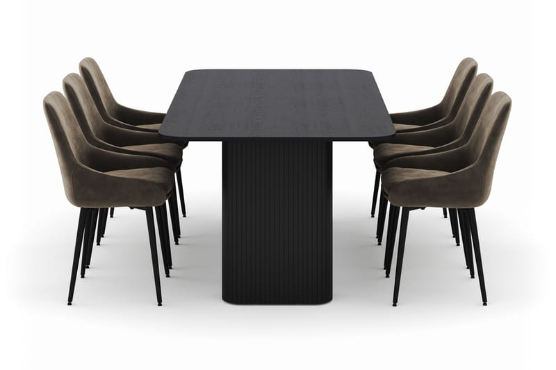 Kopparbo Matgrupp 200-206cm med 6 Alsarp Matstolar - Svart - Möbler - Bord & matgrupp - Matgrupp