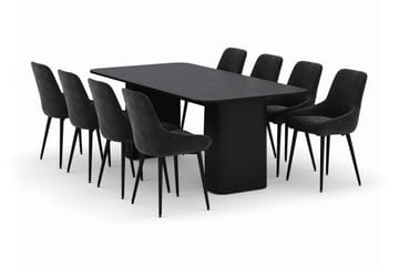 Kopparbo Matgrupp 200-206cm med 8 Alsarp Matstolar - Svart - Möbler - Bord & matgrupp - Matgrupp