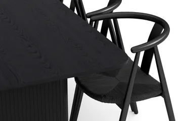 Kopparbo Matgrupp 200-260 cm Förlängningsbart med 6 Cytie Karmstolar - Svart - Möbler - Bord & matgrupp - Matgrupp