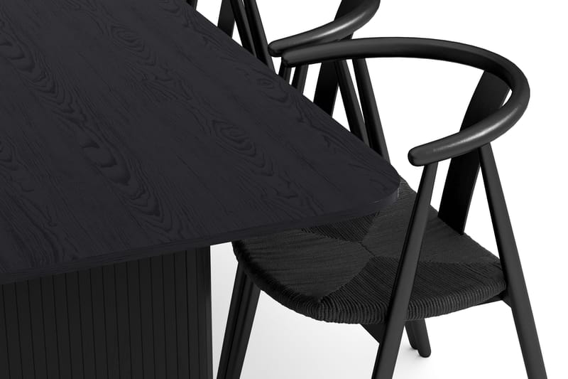 Kopparbo Matgrupp 200-260 cm Förlängningsbart med 6 Cytie Karmstolar - Svart - Möbler - Bord & matgrupp - Matgrupp