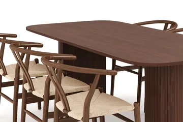 Kopparbo Matgrupp 200 cm med 6 Dastoori Matstol - Brun - Möbler - Bord & matgrupp - Matgrupp