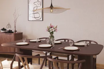 Kopparbo Matgrupp 200 cm med 6 Dastoori Matstol - Brun - Möbler - Bord & matgrupp - Matgrupp