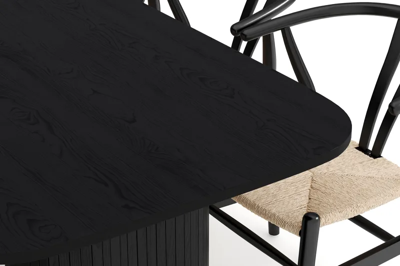 Kopparbo Matgrupp 200 cm med 6 Dastoori Matstol - Svart - Möbler - Bord & matgrupp - Matgrupp