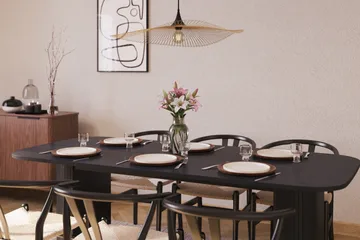 Kopparbo Matgrupp 200 cm med 6 Dastoori Matstol - Svart - Möbler - Bord & matgrupp - Matgrupp