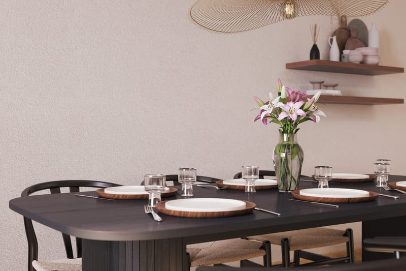 Kopparbo Matgrupp 200 cm med 6 Dastoori Matstolar - Svart - Möbler - Bord & matgrupp - Matgrupp