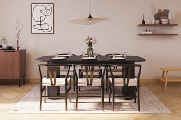 Kopparbo Matgrupp 200 cm med 6 Dastoori Matstolar - Svart - Möbler - Bord & matgrupp - Matgrupp