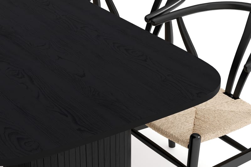 Kopparbo Matgrupp 200 cm med 6 Dastoori Matstolar - Svart - Möbler - Bord & matgrupp - Matgrupp