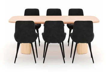 Kopparbo Matgrupp 200x90cm med 6 Alsarp Matstolar - Natural - Möbler - Bord & matgrupp - Matgrupp