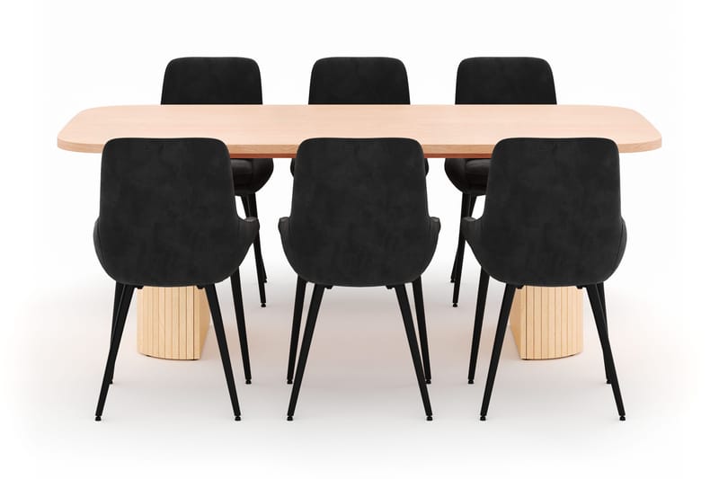 Kopparbo Matgrupp 200x90cm med 6 Alsarp Matstolar - Natural - Möbler - Bord & matgrupp - Matgrupp