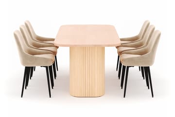 Kopparbo Matgrupp 200x90cm med 6 Alsarp Matstolar - Natural - Möbler - Bord & matgrupp - Matgrupp