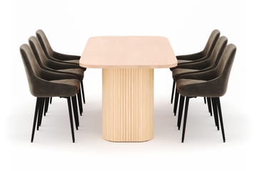 Kopparbo Matgrupp 200x90cm med 6 Alsarp Matstolar - Natural - Möbler - Bord & matgrupp - Matgrupp