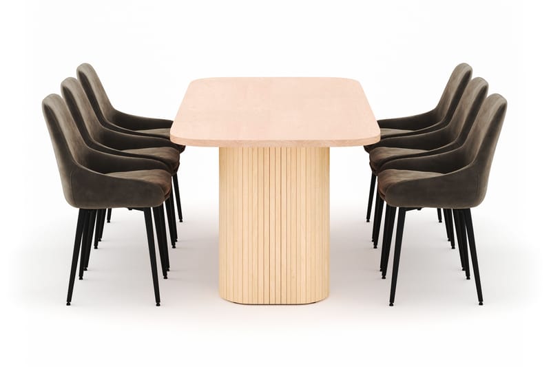 Kopparbo Matgrupp 200x90cm med 6 Alsarp Matstolar - Natural - Möbler - Bord & matgrupp - Matgrupp