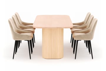 Kopparbo Matgrupp 200x90cm med 6 Alsarp Matstolar - Natural - Möbler - Bord & matgrupp - Matgrupp