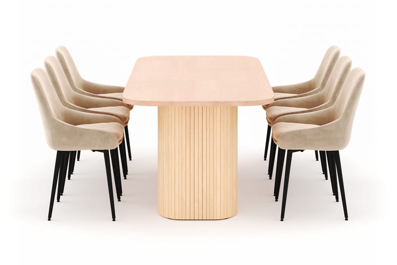 Kopparbo Matgrupp 200x90cm med 6 Alsarp Matstolar - Natural - Möbler - Bord & matgrupp - Matgrupp