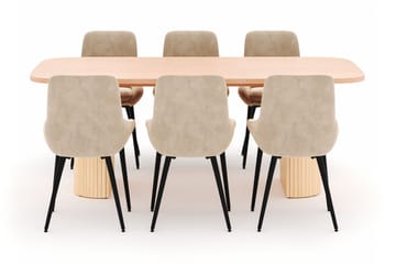 Kopparbo Matgrupp 200x90cm med 6 Alsarp Matstolar - Natural - Möbler - Bord & matgrupp - Matgrupp