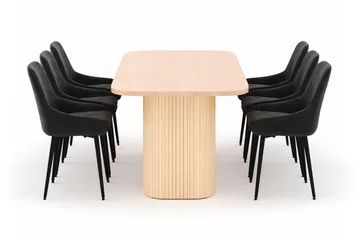 Kopparbo Matgrupp 200x90cm med 6 Alsarp Matstolar - Natural - Möbler - Bord & matgrupp - Matgrupp