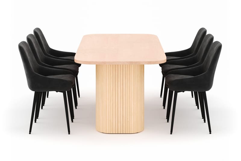 Kopparbo Matgrupp 200x90cm med 6 Alsarp Matstolar - Natural - Möbler - Bord & matgrupp - Matgrupp