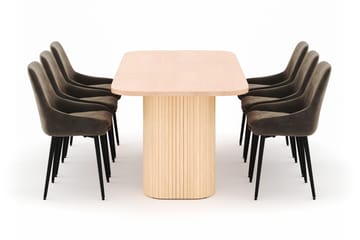 Kopparbo Matgrupp 200x90cm med 6 Alsarp Matstolar - Natural - Möbler - Bord & matgrupp - Matgrupp