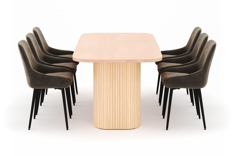 Kopparbo Matgrupp 200x90cm med 6 Alsarp Matstolar - Natural - Möbler - Bord & matgrupp - Matgrupp