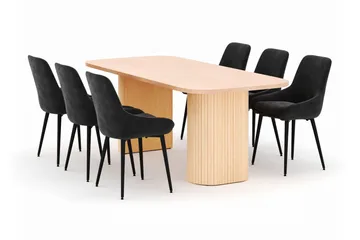 Kopparbo Matgrupp 200x90cm med 6 Alsarp Matstolar - Natural - Möbler - Bord & matgrupp - Matgrupp