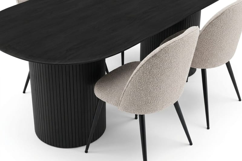 Kopparbo Matgrupp 220 cm oval med 6 Nibe Plus Mastolar - Svartlaserad ek - Möbler - Bord & matgrupp - Matgrupp