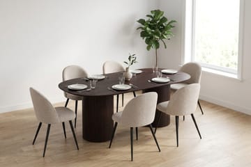 Kopparbo Matgrupp 220 cm oval med 6 Nibe Plus Mastolar - Rökt ek - Möbler - Bord & matgrupp - Matgrupp