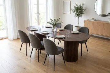 Kopparbo Matgrupp 220 cm oval med 6 Nibe Plus Mastolar - Valnöt - Möbler - Bord & matgrupp - Matgrupp