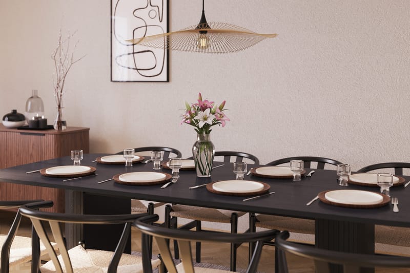 Kopparbo Matgrupp 240 cm med 8 Dastoori Matstol - 2220067-8,2229313-1 - Svart - Möbler - Bord & matgrupp - Matgrupp