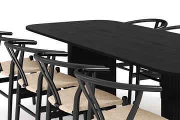 Kopparbo Matgrupp 240 cm med 8 Dastoori Matstol - Svart - Möbler - Bord & matgrupp - Matgrupp