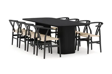 Kopparbo Matgrupp 240 cm med 8 Dastoori Matstolar - Svart - Möbler - Bord & matgrupp - Matgrupp
