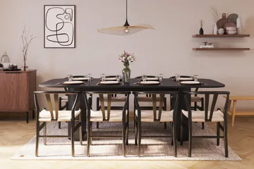 Kopparbo Matgrupp 240 cm med 8 Dastoori Matstolar - Svart - Möbler - Bord & matgrupp - Matgrupp