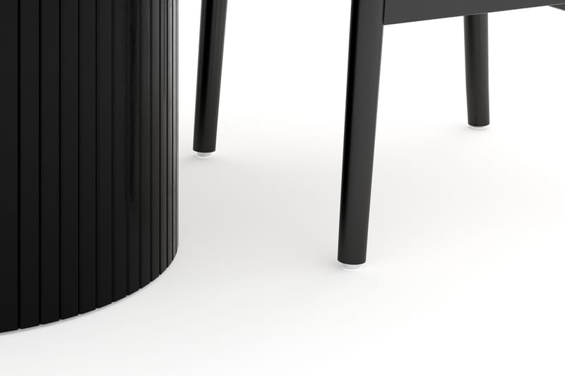 Kopparbo Matgrupp förlängningsbart 106-156 cm Rund med 4 Dastoori Matstol - Svart - Möbler - Bord & matgrupp - Matgrupp