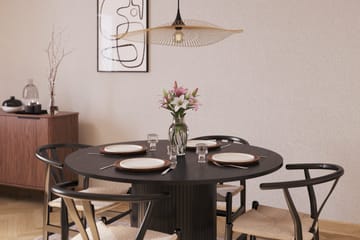 Kopparbo Matgrupp förlängningsbart 130-180 cm Rund med 4 Dastoori Matstol - 2220067-4,2229282-1 - Svart - Möbler - Bord & matgrupp - Matgrupp