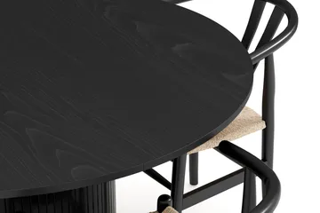 Kopparbo Matgrupp förlängningsbart 130-180 cm Rund med 4 Dastoori Matstol - Svart - Möbler - Bord & matgrupp - Matgrupp