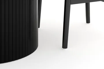 Kopparbo Matgrupp förlängningsbart 130-180 cm Rund med 4 Dastoori Matstol - Svart - Möbler - Bord & matgrupp - Matgrupp
