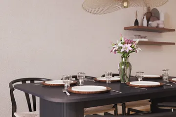 Kopparbo Matgrupp förlängningsbart 180-240 cm med 6 Dastoori Matstol - 2220067-6,2229285-1 - Svart - Möbler - Bord & matgrupp - Matgrupp