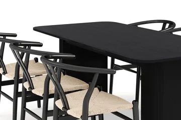 Kopparbo Matgrupp förlängningsbart 180-240 cm med 6 Dastoori Matstol - Svart - Möbler - Bord & matgrupp - Matgrupp