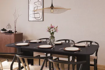 Kopparbo Matgrupp förlängningsbart 180-240 cm med 6 Dastoori Matstol - Svart - Möbler - Bord & matgrupp - Matgrupp