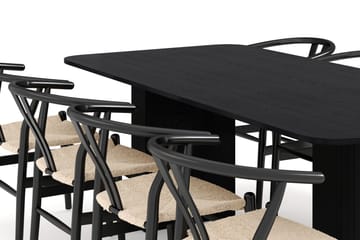 Kopparbo Matgrupp förlängningsbart 200-260 cm med 8 Dastoori Matstol - 2220067-8,2229312-1 - Svart - Möbler - Bord & matgrupp - Matgrupp