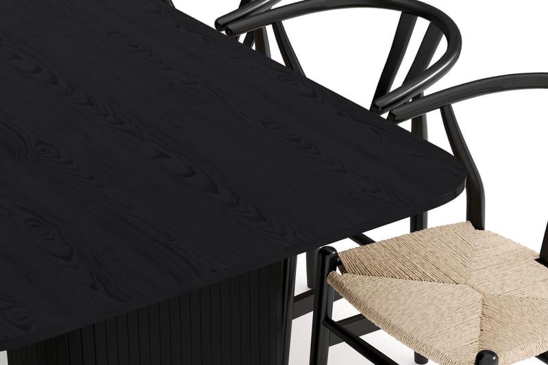 Kopparbo Matgrupp förlängningsbart 200-260 cm med 8 Dastoori Matstol - 2220067-8,2229312-1 - Svart - Möbler - Bord & matgrupp - Matgrupp