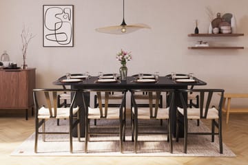 Kopparbo Matgrupp förlängningsbart 200-260 cm med 8 Dastoori Matstol - 2220067-8,2229312-1 - Svart - Möbler - Bord & matgrupp - Matgrupp