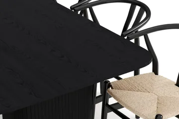 Kopparbo Matgrupp förlängningsbart 200-260 cm med 8 Dastoori Matstol - Svart - Möbler - Bord & matgrupp - Matgrupp