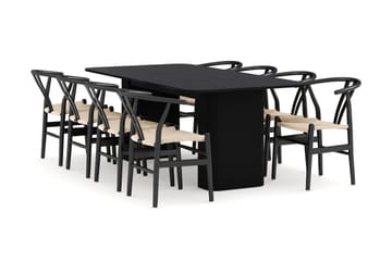 Kopparbo Matgrupp förlängningsbart 200-260 cm med 8 Dezuid Matstol - Svart - Möbler - Bord & matgrupp - Matgrupp